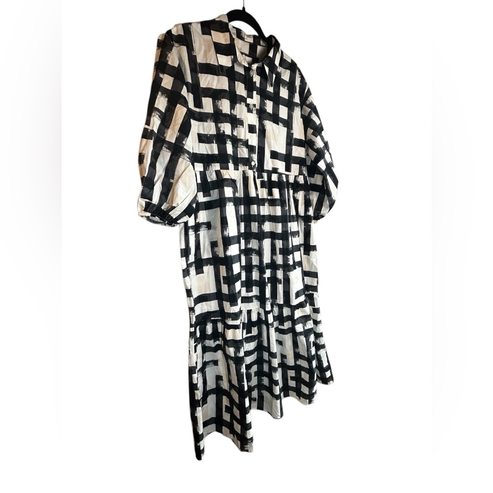 Anthropologie Maeve‎ Bettina Dress in Carbon Plaid, Worn Once - Picture 3 of 8